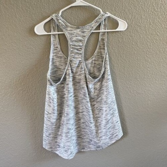 Lululemon Our Sport Tank Tiger Space Dye White Grey Racerback Top Singlet Sz 4 - Picture 2 of 11